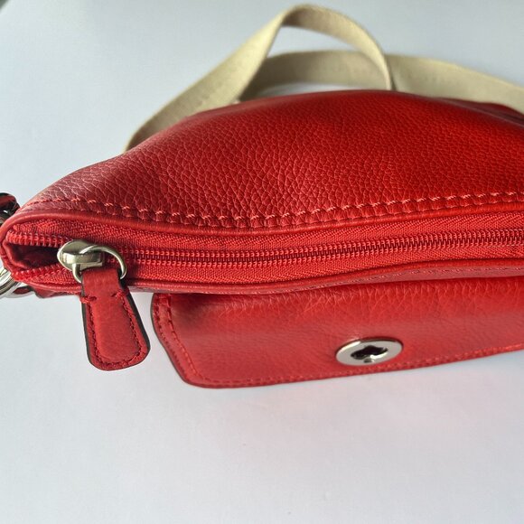 Coach Park Leather Swingpack Crossbody Vermillion Red - Picture 7 of 9